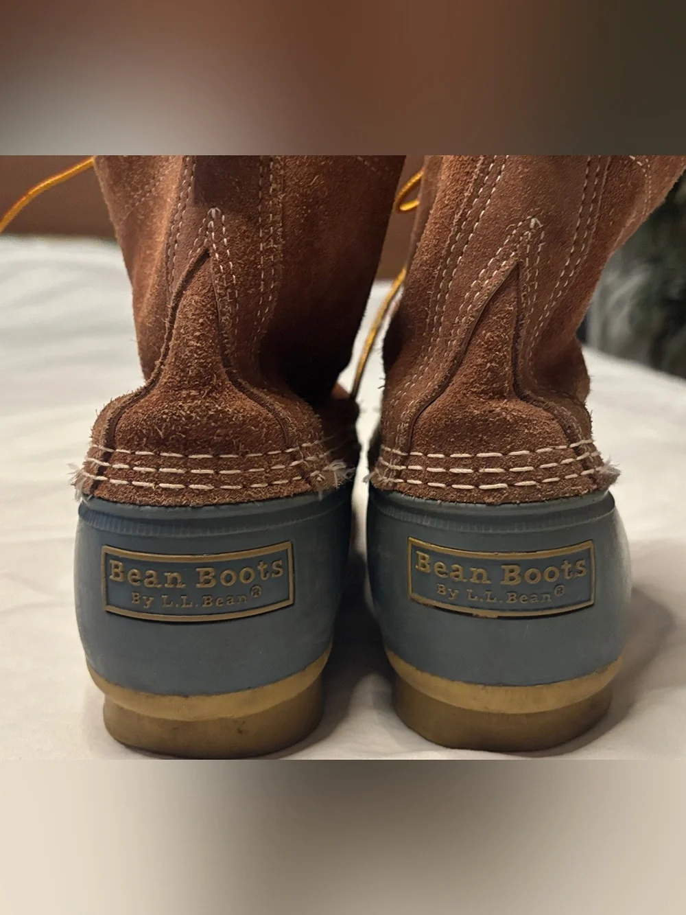 Vintage L.L.Bean Boots Men’s 10M Brown Suede Blue Rubber Duck Boots USA